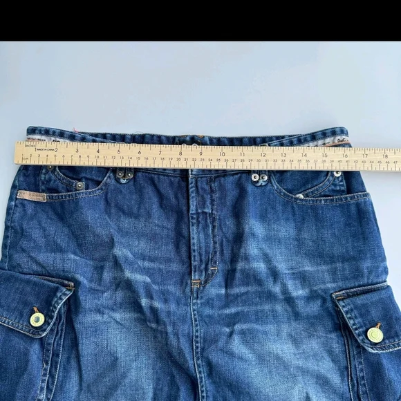 Dolce & Gabbana D&G Vintage Y2k Blue Jean Denim Cargo Skirt Size 46/6-8 US Women - Picture 6 of 7